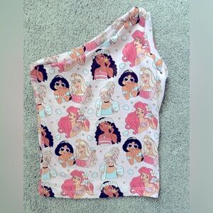 Custom made small shop one shoulder cool princesses tank 3T